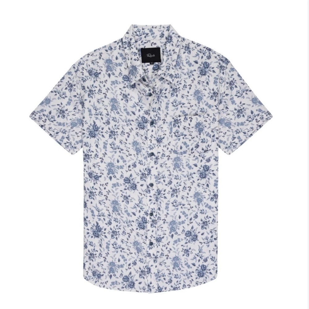 Rails Carson Desert Rose Blue India Ink Linen Blend Short Sleeve Button Down XL